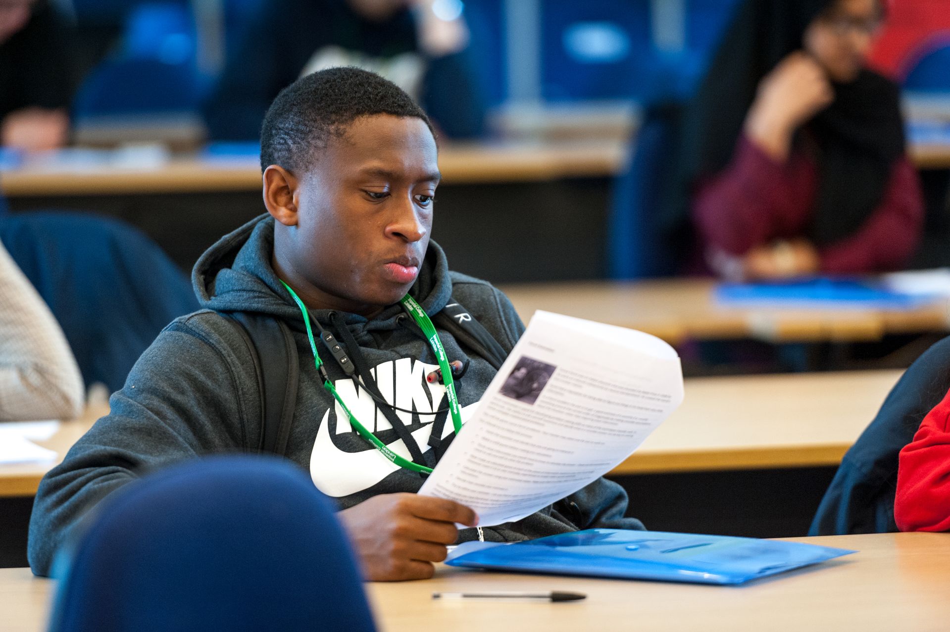 Young man studying